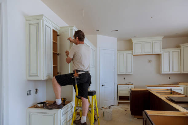 Kitchen island installation in Clinton by JMT Kitchen Cabinet